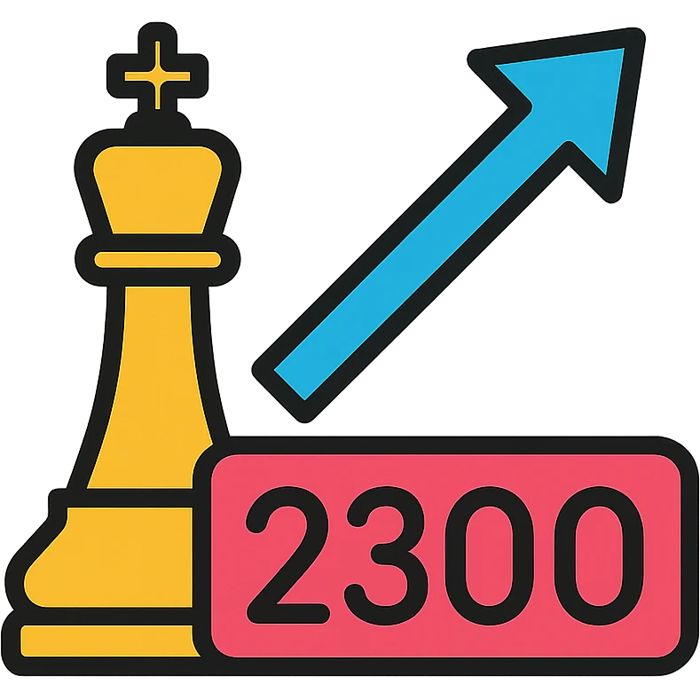 a chess rating going up emoji