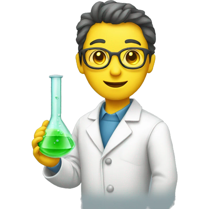 scientist with a yellow skin holding a science tube emoji