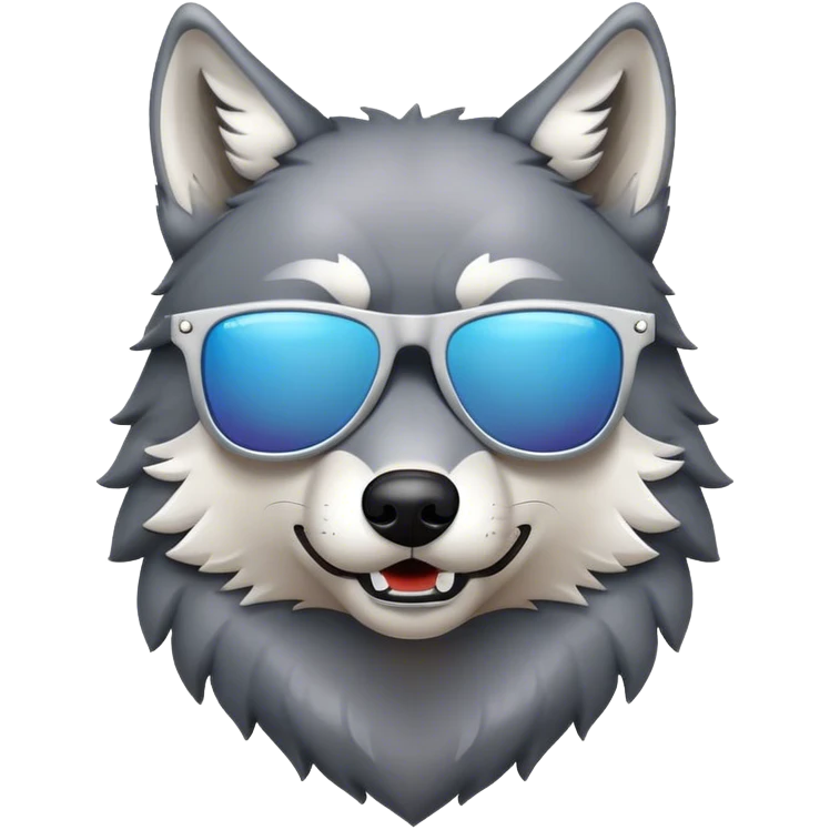 Wolf with sunglasses emoji