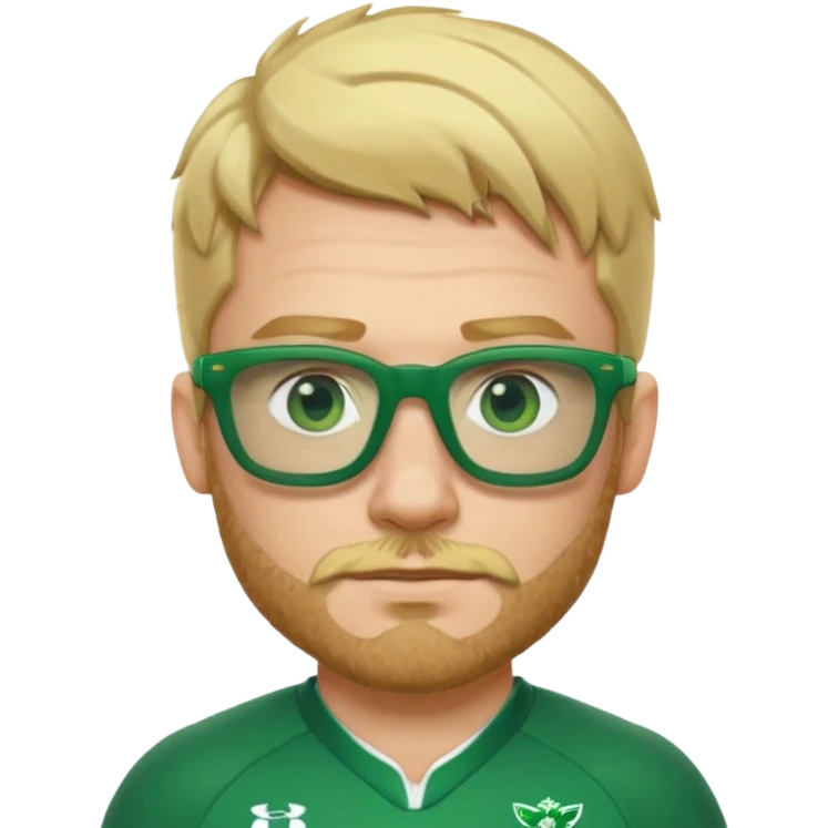 irish rugby player with blond stubble and green glasses emoji