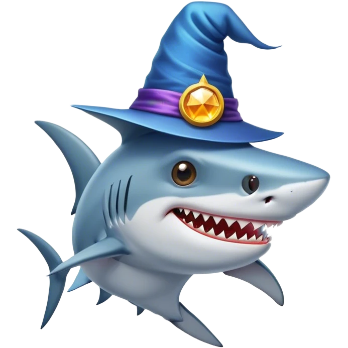 shark exit from wizard tophat emoji