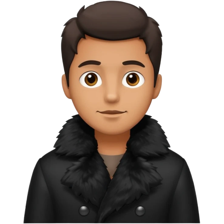 A man wearing black fur  showing his paws emoji