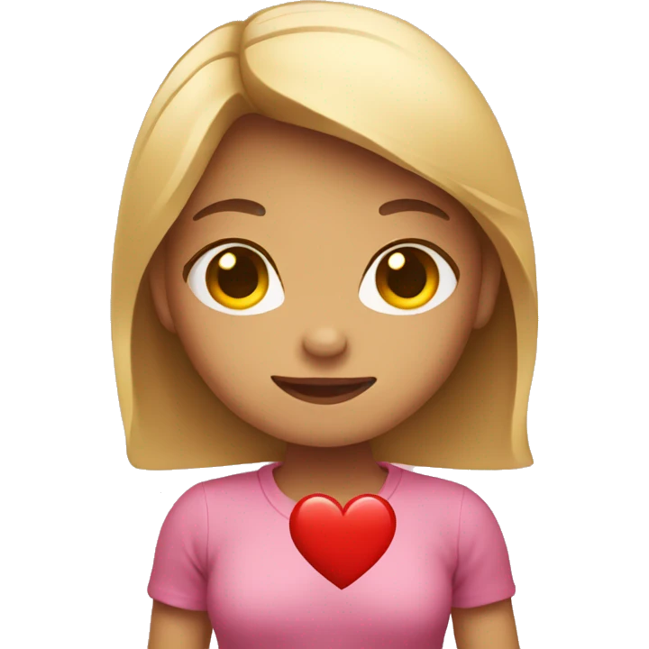 Girl holding heart  emoji
