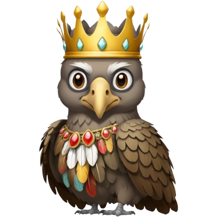 old vulture wearing crown  emoji