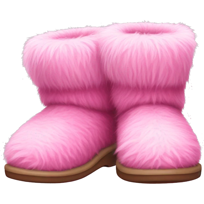 Pink furry/fuzzy boots  emoji