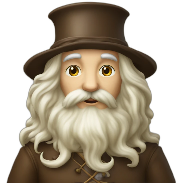 Léonard de Vinci mange une glace emoji