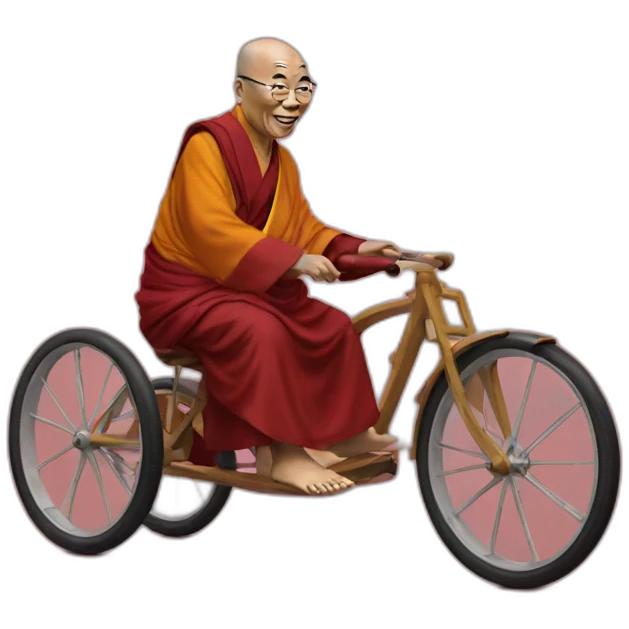 Dalai lama on tricycle emoji