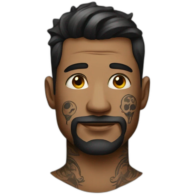 men with tatoos on his neck emoji