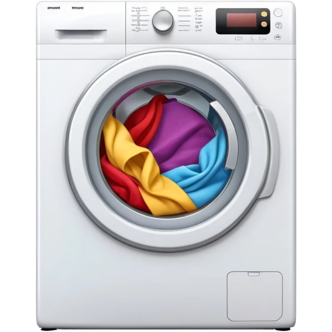 Open Washing machine with clothes inside emoji