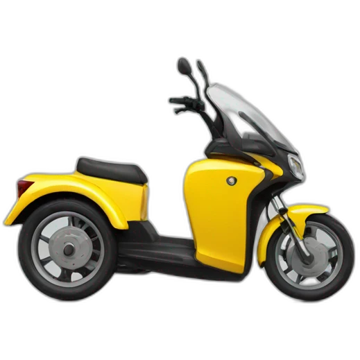 Electric tricycle in yello emoji