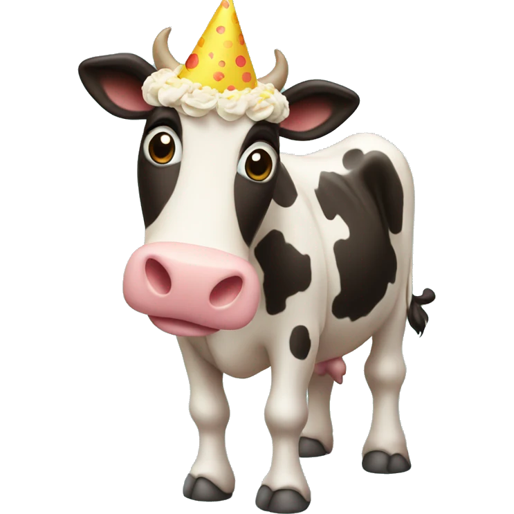 Birthday cake cow emoji