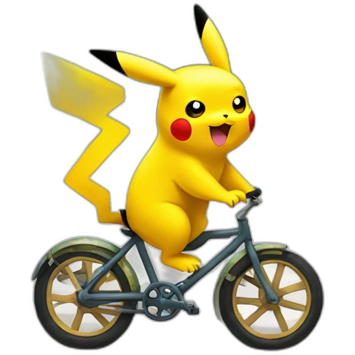 Pikachu riding bicycle emoji