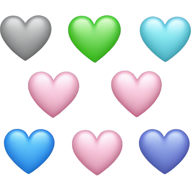 two hearts one pink and blue other green and gray emoji