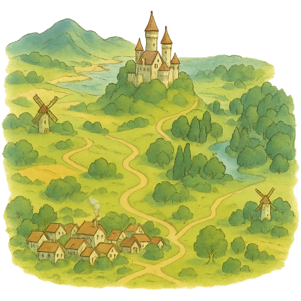 soft colors illustrated map emoji