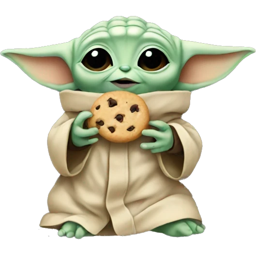 Baby yoda eating cookie emoji