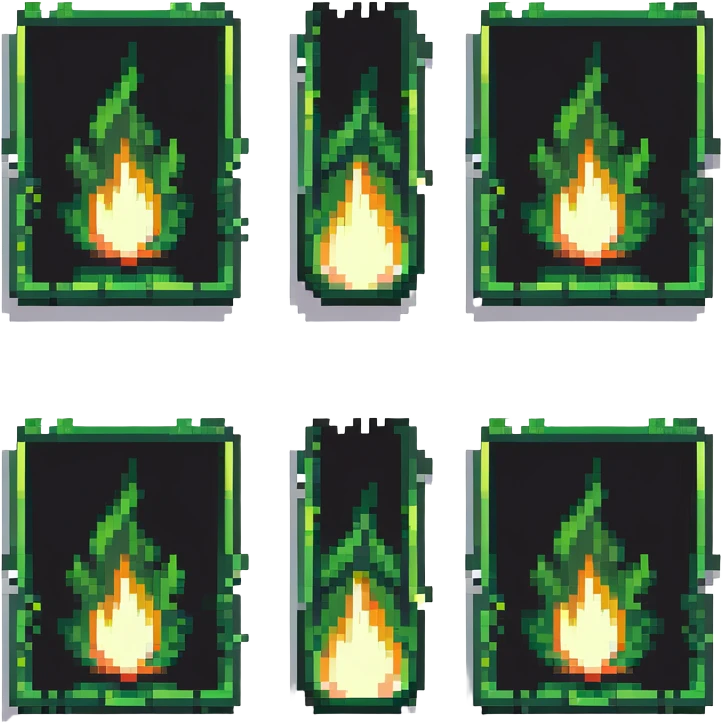 green flame, animated, 4 frames emoji