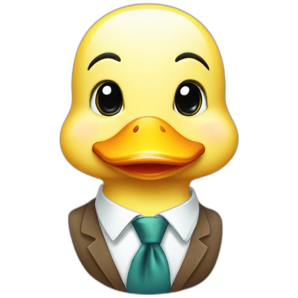 Cute duck with tie emoji