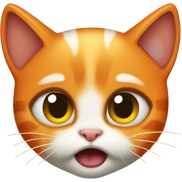 terrified crying orange kitten emoji
