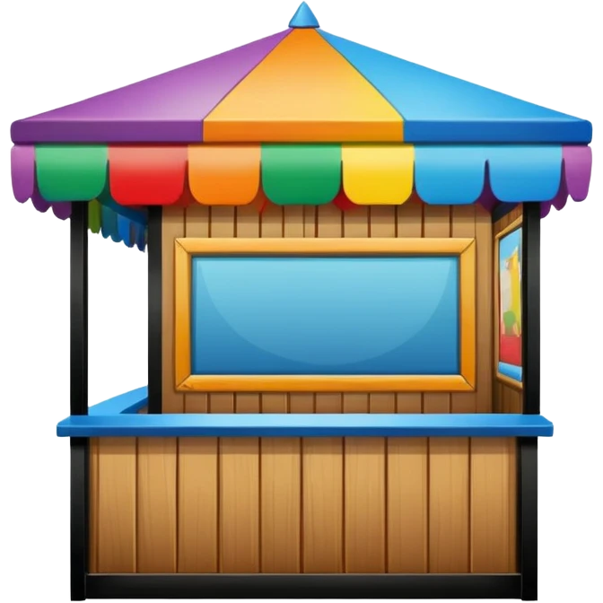 booth in an serious fair emoji