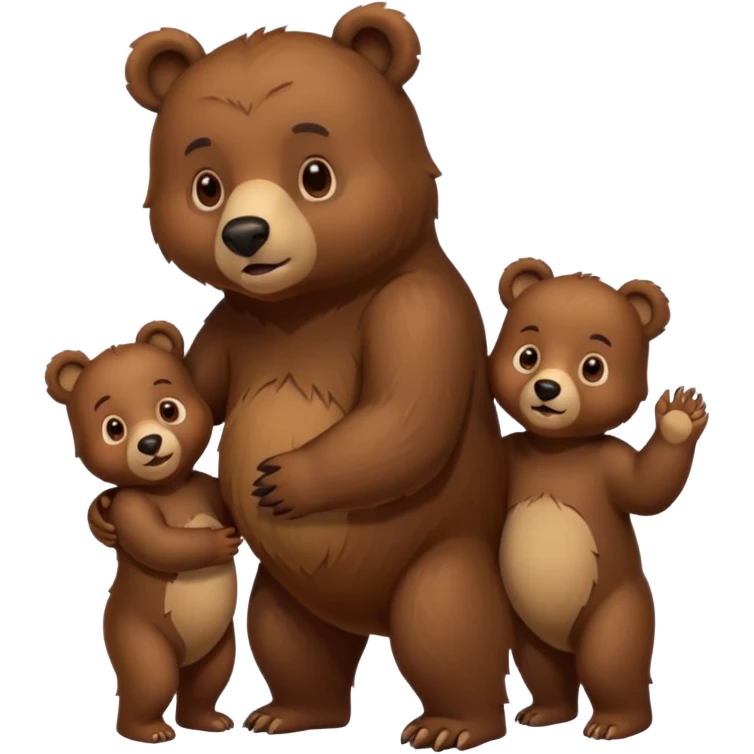 Mama, papa, and baby bear emoji