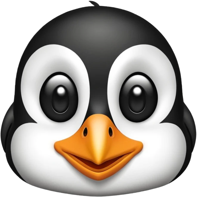 
a Penguin smiling with eyes emoji