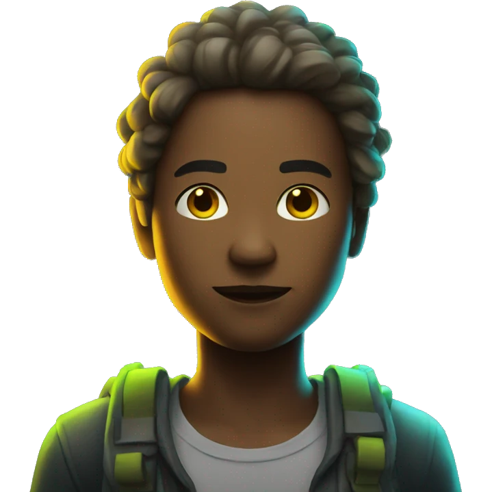survivor with glowing neon elements emoji