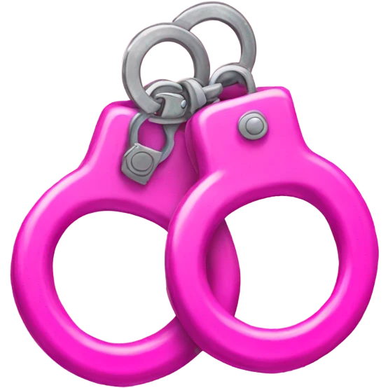 Fuzzy pink handcuffs  emoji