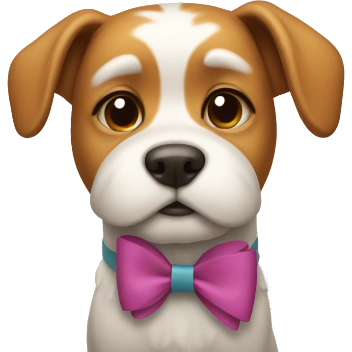 Dog wearing a bow emoji