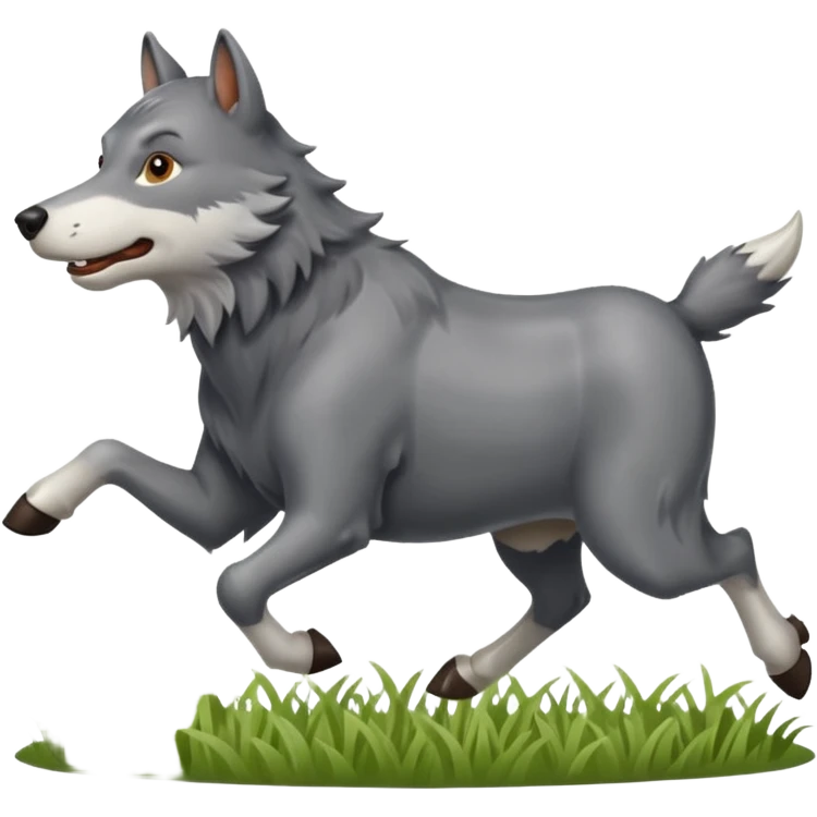 A wolf hunting a cow emoji