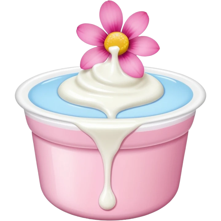Yogurt dripping from a pink flower  emoji