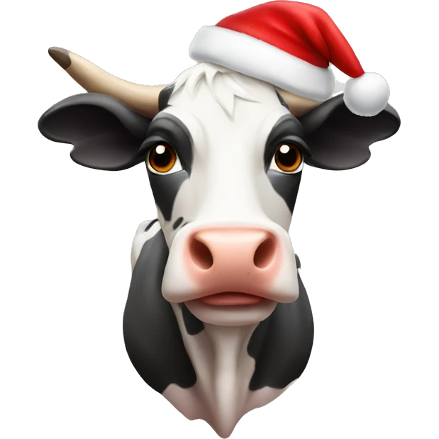 Cow wearing Santa hat  emoji