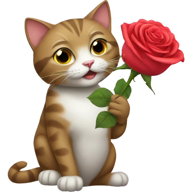 cat eating rose emoji