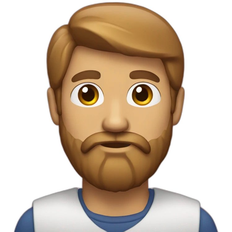 A man with short hair, a long beard and a short mustache emoji