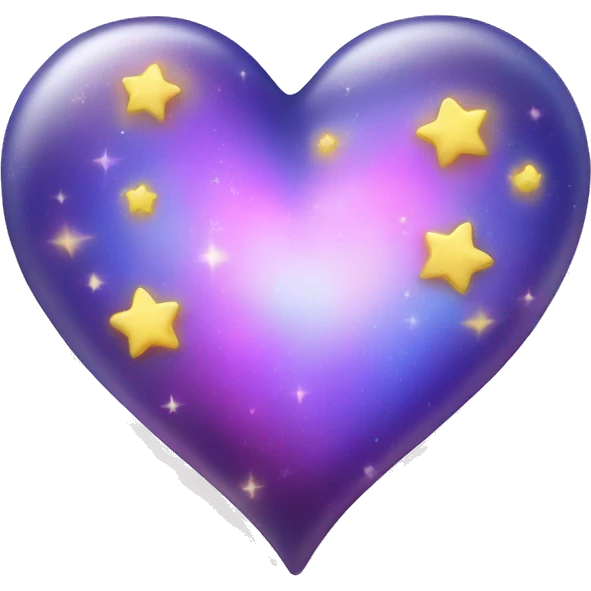 Iridescent heart with twinkle stars emoji
