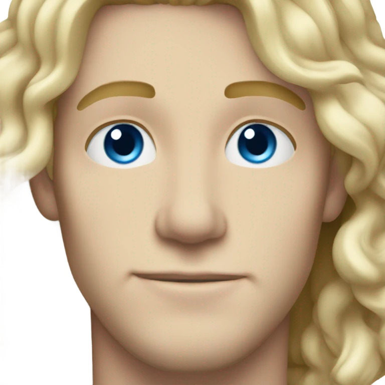 3/4 profile light curl blonde 30yo man blue eyed pale skin emoji