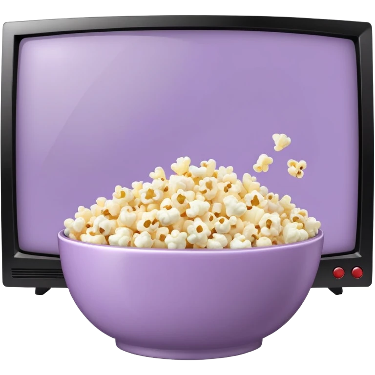Netflix on a TV screen pale purple qnd popcorn emoji