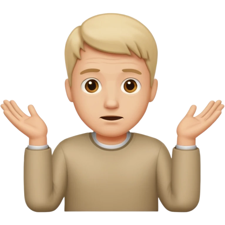 Man shrugging his shoulders emoji