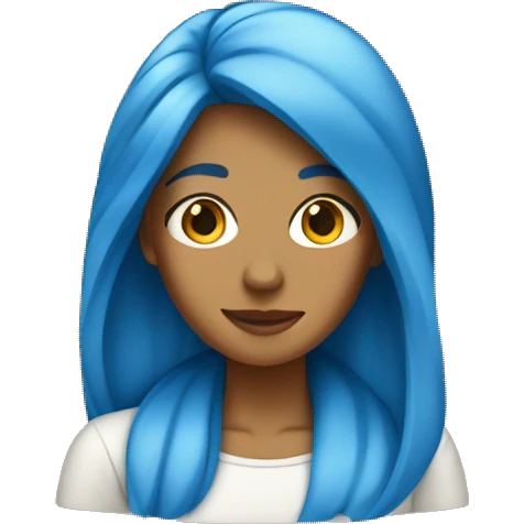 tan woman with blue hair emoji