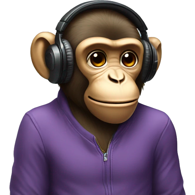 Monkey listen the music in headphones and chill emoji