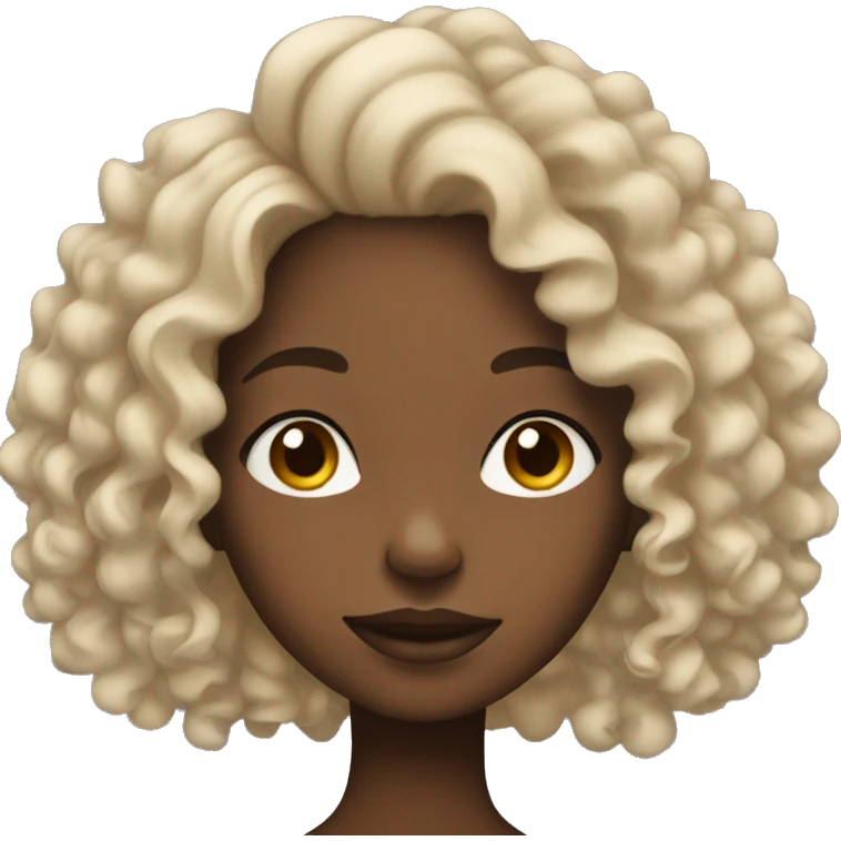 Black girl with curly hair emoji