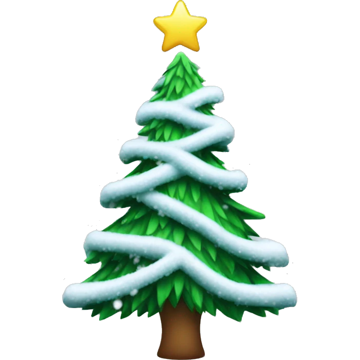 christmas tree with snow emoji