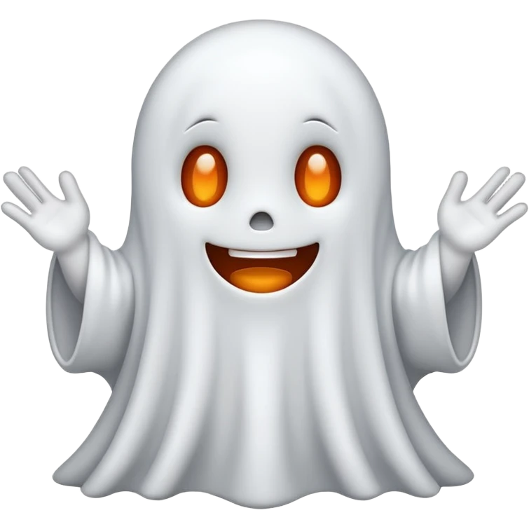 Cute Ghost no mouth doing a podcast emoji