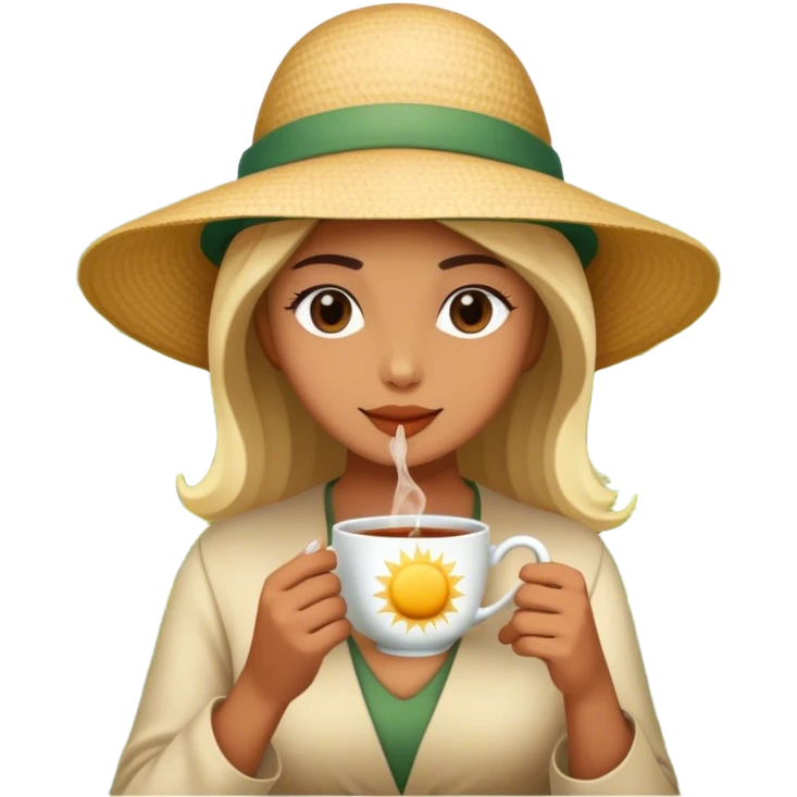 a tea-drinker in a tea-field emoji