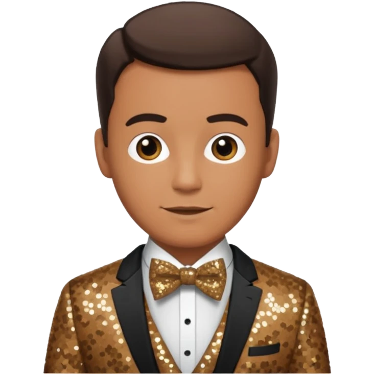 Neil Fanning, Australia Actor (b.1967) with brown sequin suit with bow tie emoji