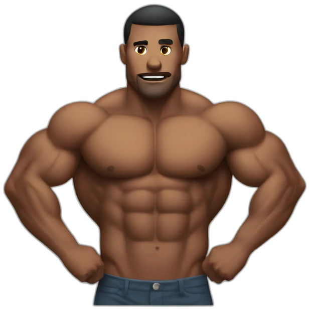 muscular bodies behind emoji