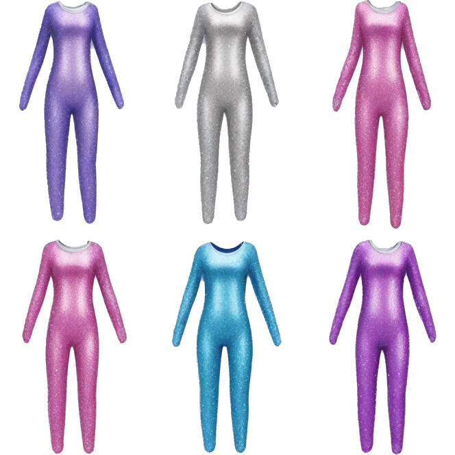 sparkly pink, blue, purple, and silver body suit  emoji