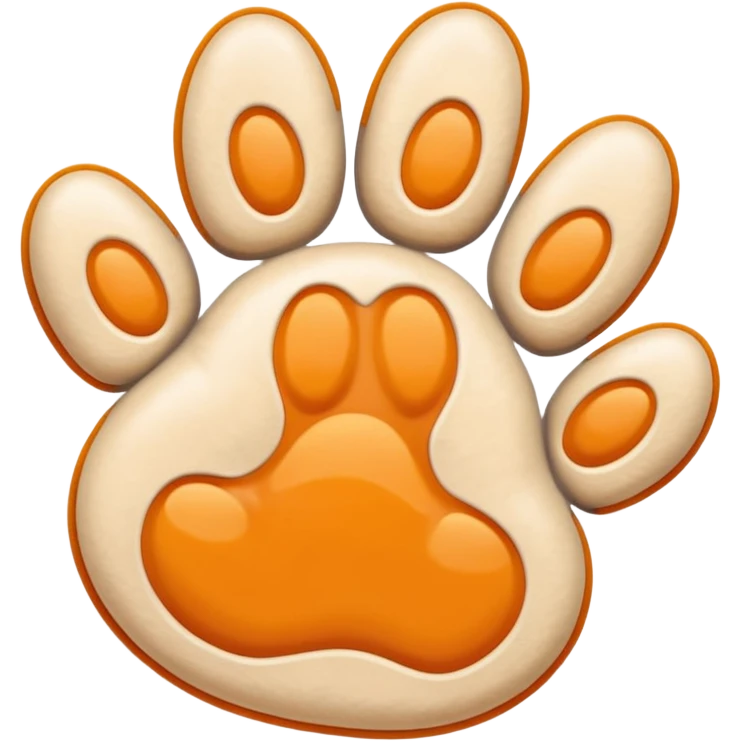 a very light pale pastel orange #FFA500 pawprint emoji