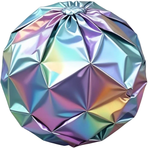 Iridescent tin foil ball emoji