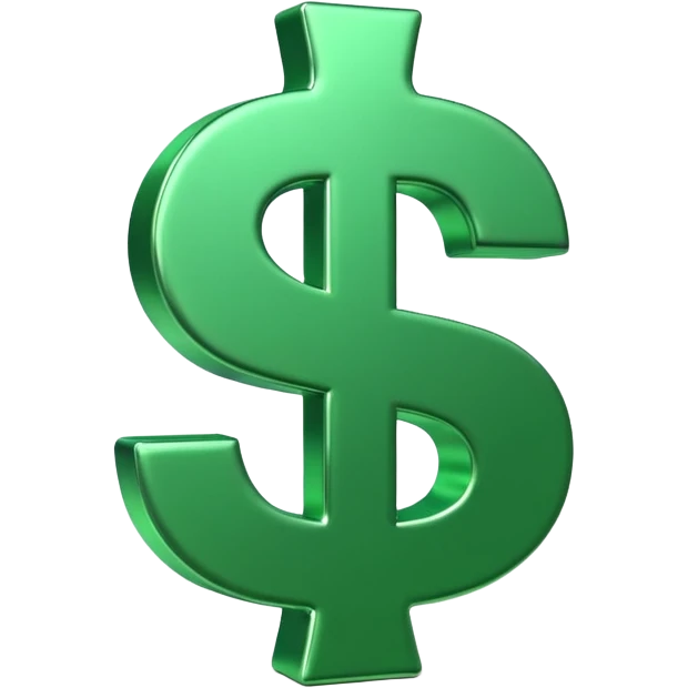 green dollar sign emoji