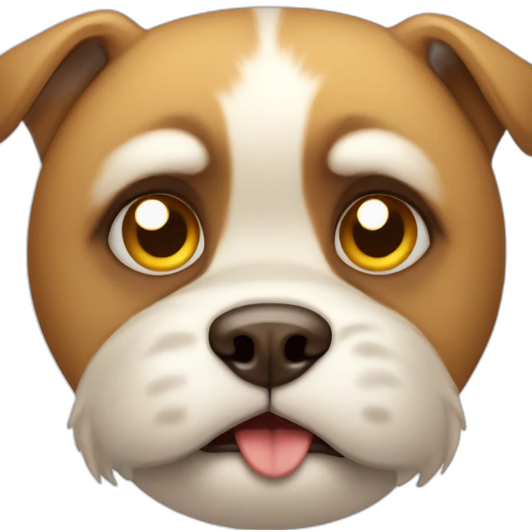 Cute dog with angry face emoji